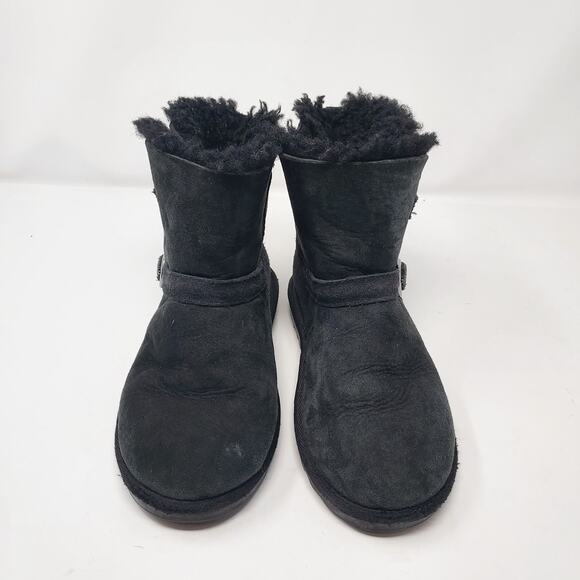 Faux Fur Lined Black Boots Size 1 - Picture 1 of 8